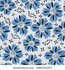Seamless abstract pattern with floral ornament
