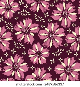 Patrón abstracto sin costura con adorno floral
