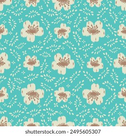 Seamless abstract pattern with floral ornament
