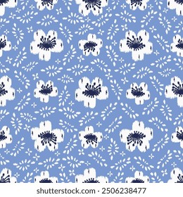 Seamless abstract pattern with floral ornament

