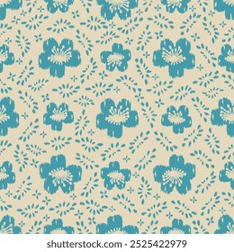 Seamless abstract pattern with floral ornament
