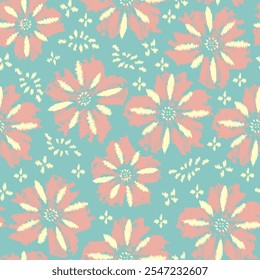 Seamless abstract pattern with floral ornament
