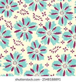 Seamless abstract pattern with floral ornament
