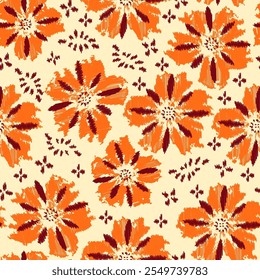 Seamless abstract pattern with floral ornament
