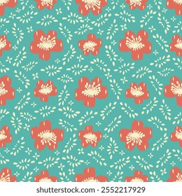 Seamless abstract pattern with floral ornament
