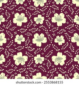 Seamless abstract pattern with floral ornament
