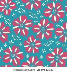 Seamless abstract pattern with floral ornament
