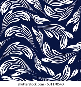 Seamless abstract pattern. Floral waves background for wallpaper, surface textures, wallpapers, wrapping, paper and fabric.