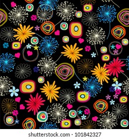 Seamless abstract  pattern of flower