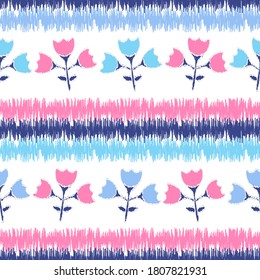 Seamless abstract pattern with flower images
