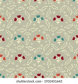 Seamless abstract pattern with flower images
