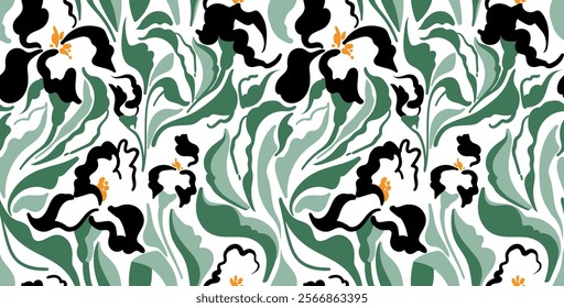 Seamless abstract pattern. Flowers pattern design.