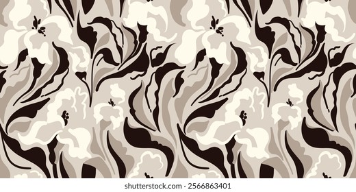 Seamless abstract pattern. Flowers pattern design.