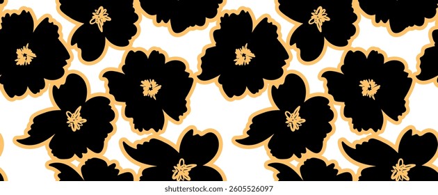 Seamless abstract pattern. Flowers pattern design.