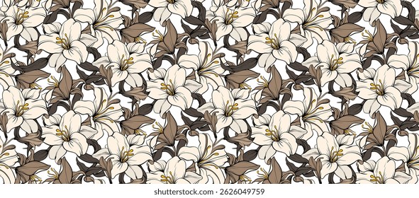 Patrón abstracto sin fisuras. Diseño de patrón de flores.