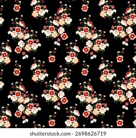 Padrão abstrato contínuo. Flores design padrão.