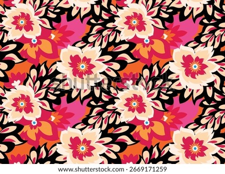 Seamless abstract pattern. Flowers pattern design.