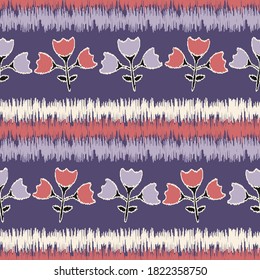 Seamless abstract pattern with flowers images.
