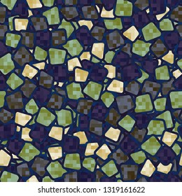 Seamless abstract pattern. The foreground consists of square pixels.
The background consists of chaos quadrangles. Editable.