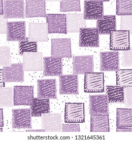 Seamless abstract pattern. The foreground consists of carelessly drawn relief squares.
The background consists of a placer of fine spots. Editable.
