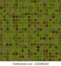 Seamless abstract pattern. The foreground consists of irregular rows of quadrilaterals.
The background consists of four-sided tracery figures. Editable.