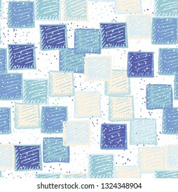 Seamless abstract pattern. The foreground consists of carelessly drawn relief squares.
The background consists of a placer of fine spots. Editable.