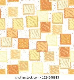 Seamless abstract pattern. The foreground consists of carelessly drawn relief squares.
The background consists of a placer of fine spots. Editable.