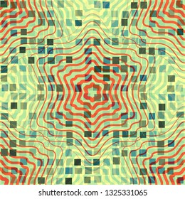 Seamless abstract pattern. The foreground consists of irregular rows of quadrilaterals.
Background consisting of an openwork texture. Edited.