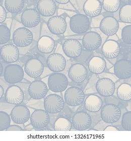 Seamless abstract pattern. The foreground consists of carelessly drawn rounded lumps.
Background consisting of chaos of semi-transparent figures divided into triangles. Editable.