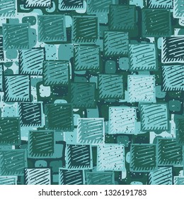 Seamless abstract pattern. The foreground consists of carelessly drawn relief squares.
Background consisting of checkered square patches. Editable.