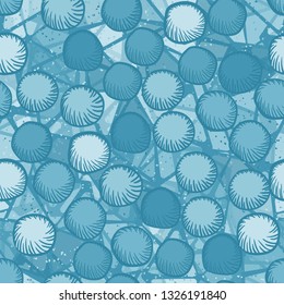 Seamless abstract pattern. The foreground consists of carelessly drawn rounded lumps.
Background consisting of chaos of semi-transparent figures divided into triangles. Editable.