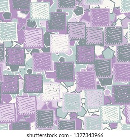 Seamless abstract pattern. The foreground consists of carelessly drawn relief squares.
Background consisting of chaos pentagons.