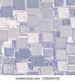 Seamless abstract pattern. The foreground consists of carelessly drawn relief squares.
The background consists of broken squares.