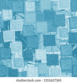Seamless abstract pattern. The foreground consists of carelessly drawn relief squares.
The background consists of broken squares.