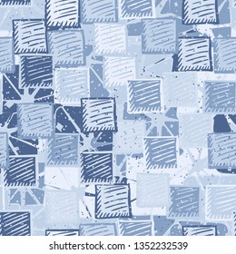 Seamless abstract pattern. The foreground consists of carelessly drawn relief squares.
The background consists of broken squares.