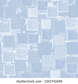 Seamless abstract pattern. The foreground consists of carelessly drawn relief squares.
The background consists of broken squares.