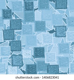Seamless abstract pattern. The foreground consists of carelessly drawn relief squares.
The background consists of fragmented hexagons.