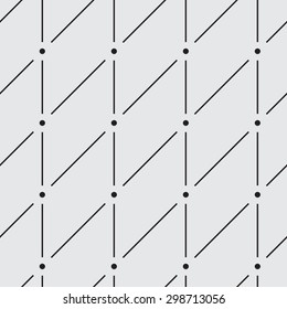 Seamless abstract pattern in the form of beveled diamonds. Diamond consisting of dots and lines.