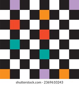 Seamless abstract pattern in the form of multi-colored quadrangles, vector illustration. Modern fashionable pattern.