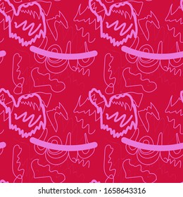 Seamless abstract pattern with freehand lines.