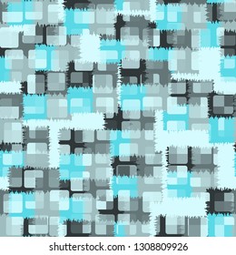 Seamless abstract pattern. The front layer consists of rounded rectangulars divided into parts of different transparency.
The background consists of chaos of shaggy squares. Editable. 