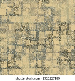 Seamless abstract pattern. The front layer consists of rounded rectangulars divided into parts of different transparency.
The background consists of a perforated camouflage. Editable.
