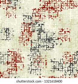 Seamless abstract pattern. The front layer consists of rounded rectangulars divided into parts of different transparency.
The background consists of chaos of leaky grids. Editable.