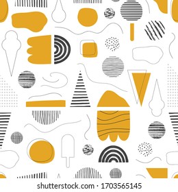Seamless abstract pattern with geometric design elements. Contemporary composition. Vector illustration. 