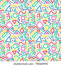 Seamless abstract pattern with geometric doodles