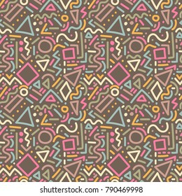 Seamless abstract pattern with geometric doodles