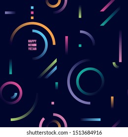 Seamless abstract pattern of geometric elements  with gradient