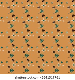 seamless abstract pattern with geometric flowers on yellow background floral backdrop graphic design print vector illustration