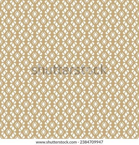 Seamless abstract pattern with geometric mesh and curved lines. Simple gold floral lattice design, oriental style arabesque lace texture. Vector ornament background. Golden repeated decorative design 