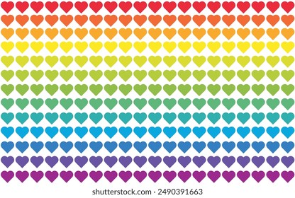 Seamless abstract pattern with geometric multicolor love shapes